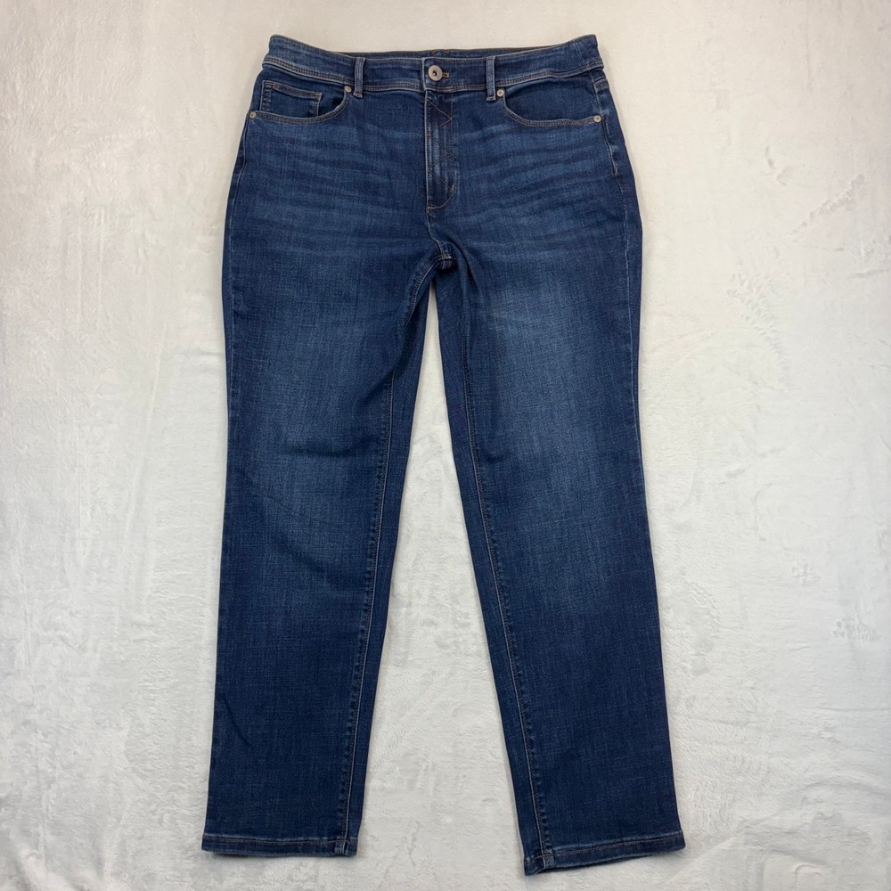 J. Jill Denim High-Rise Straight Leg Jeans Dark Wash Blue 12P WPT257012